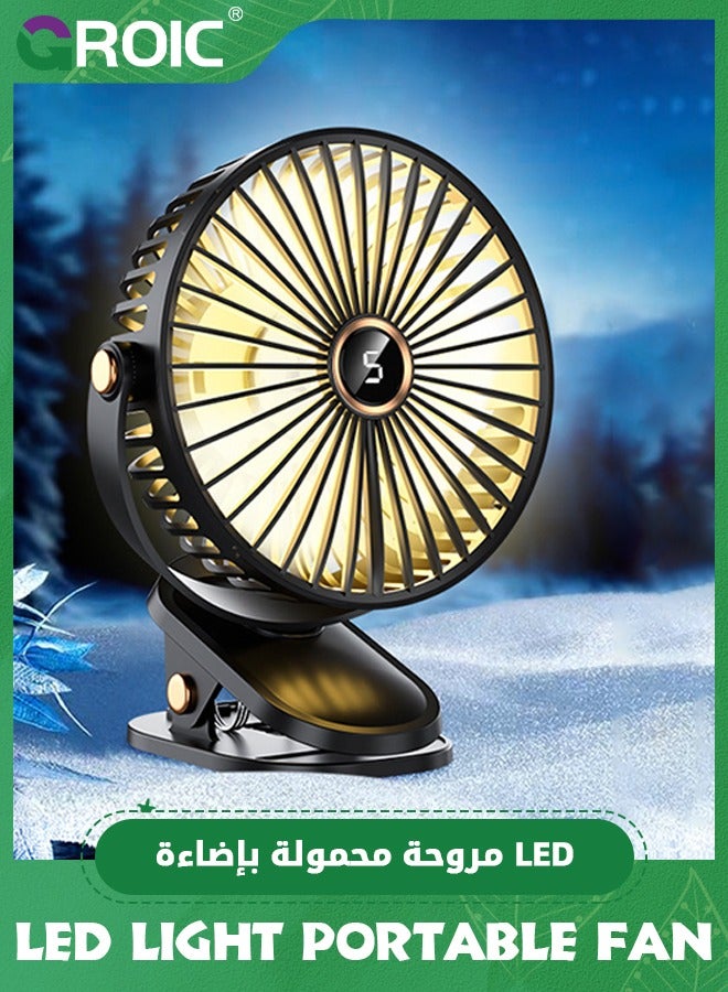 Portable LED Light Fan, 10000mAh Battery Operated…
