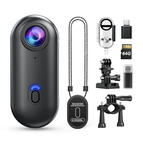 Compare Losfom Z10 2K Action Camera, 64GB Wearable Sports Camera with Waterproof Case, Magnetic Clip, and QuickMount Accessories, Small Body Cam for Cycling, Diving, Travel, and Outdoor AdventuresBL64GB at KSA Price