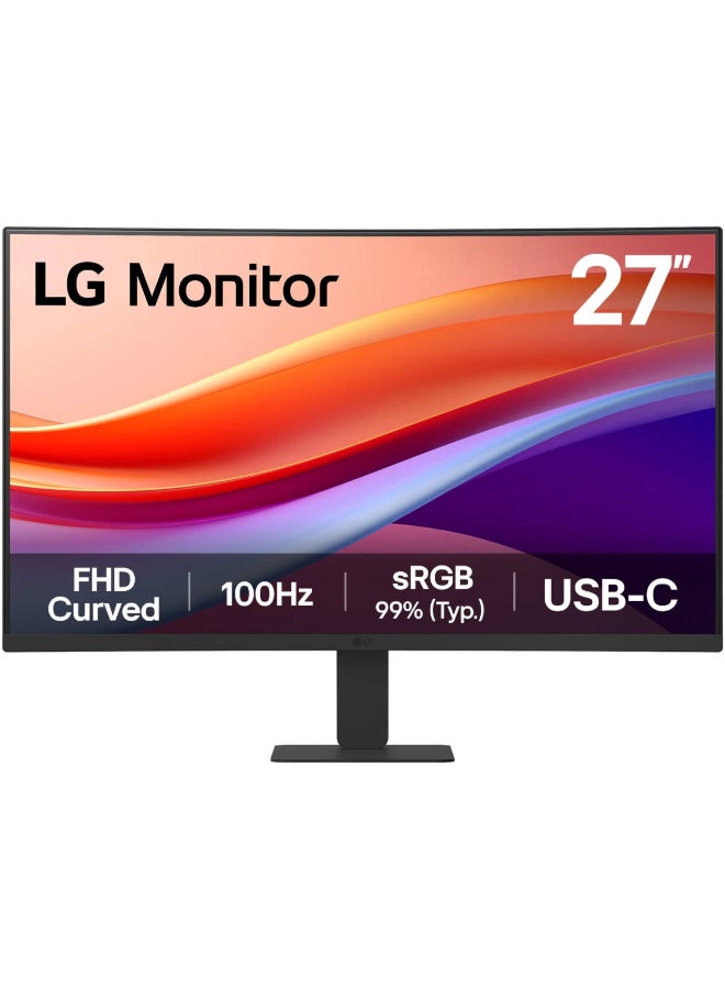 Compare 27U421A 27? Curved FHD Monitor, 1920x1080 VA Panel, 100Hz Refresh Rate, 5ms Response, HDR10, sRGB 99%, USBC 15W PD, HDMI, 3Side Borderless, Tilt Adjustable, EyeCare Technology, Black | 27U421A?B Black at KSA Price
