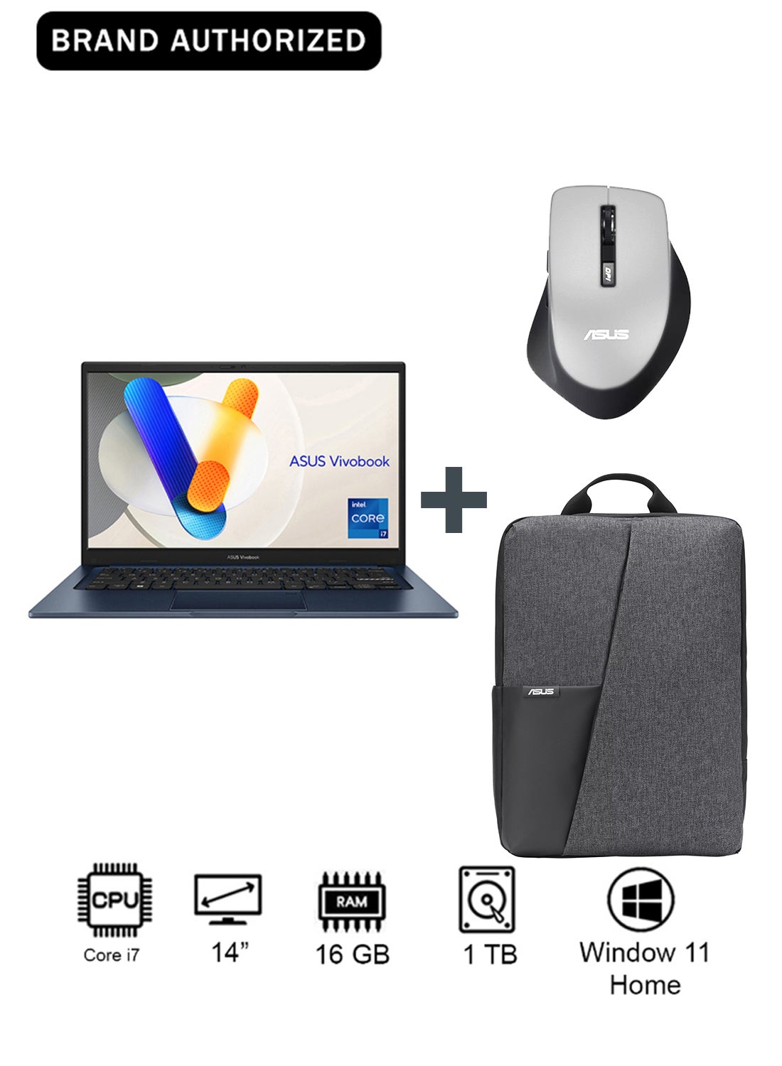 Compare Vivobook 14 Laptop With 14Inch Display, Core i71355U Processor16GB RAM1TB SSDIntel UHD GraphicsWindows 11 Home With bag And Silver Colour Mouse blue at KSA Price
