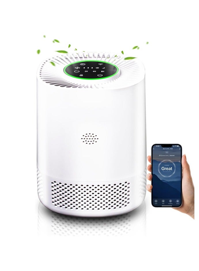 Compare Smart Air Purifiers for Home,Covers Up to 110m²,Auto Mode,Wifi HEPA Air Purifier for Large Room, Bedroom,Quiet Cleaner for Pets, Dander, Pollen, Dust, Smoke at KSA Price