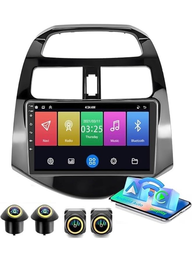 Compare Android Car Stereo for Chevrolet Chevy Spark 20112014 4GB RAM 64GB ROM Support Carplay, MLink WiFi BT, Radio GPS, 9 Inch IPS.QLED, Screen with 360D Camera Included at KSA Price