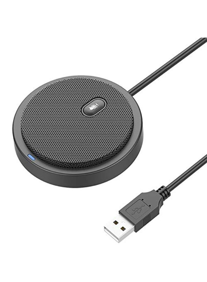 Compare Upgraded USB Conference Microphone for Computer, 360° Omnidirectional Condenser Mic with Mute Key, Great for Video Conference, Gaming, Chatting, Skype, Plug & Play, Windows macOS, Ideal for Gift at KSA Price