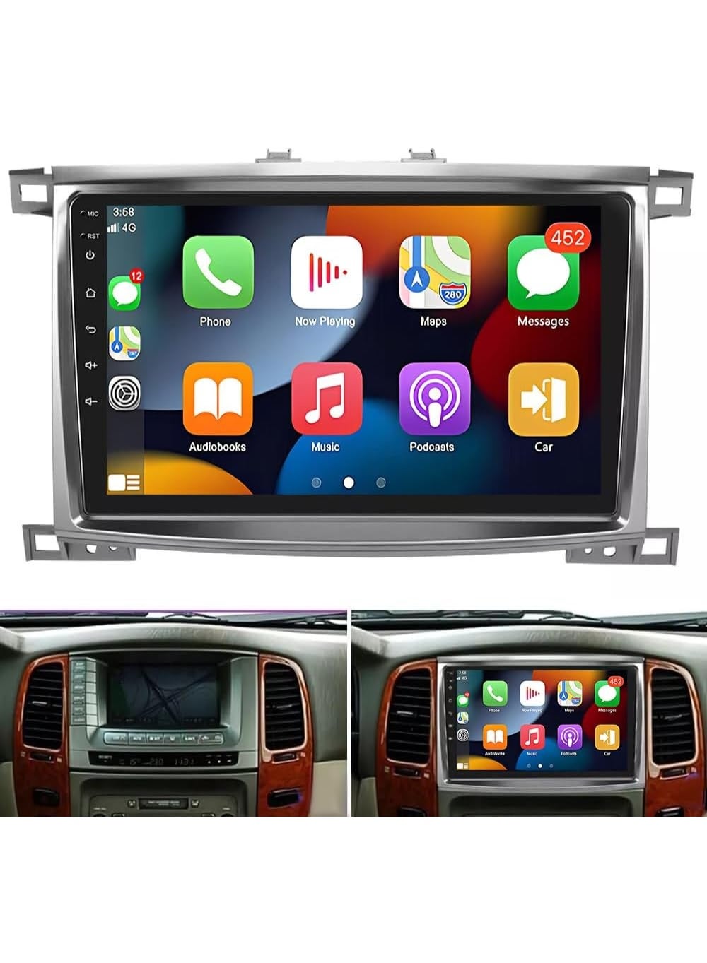 Compare Android Car Stereo for Lexus LX470 J100 & Toyota Land Cruiser LC100 20032007 | 4GB RAM + 32GB ROM | Wireless Apple CarPlay & Android Auto | QLED Touch Screen | DSP | AHD Camera Included | Climate Control Display | Fast Interface at KSA Price