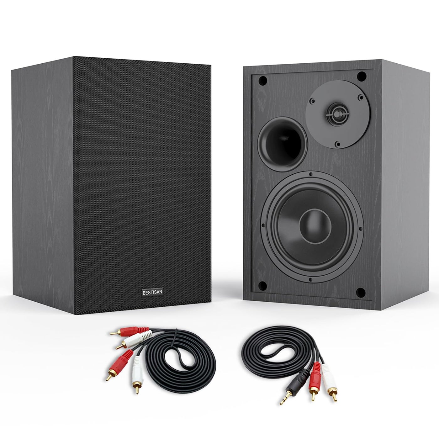 Compare BESTISAN 4 Inch Powered Bookshelf Speakers with Deep Bass Bluetooth 50 Studio Monitor Speakers 20 Neared Field Audio Speakers with 2 RCA Line Input Set of 2 BlackNew Model at KSA Price