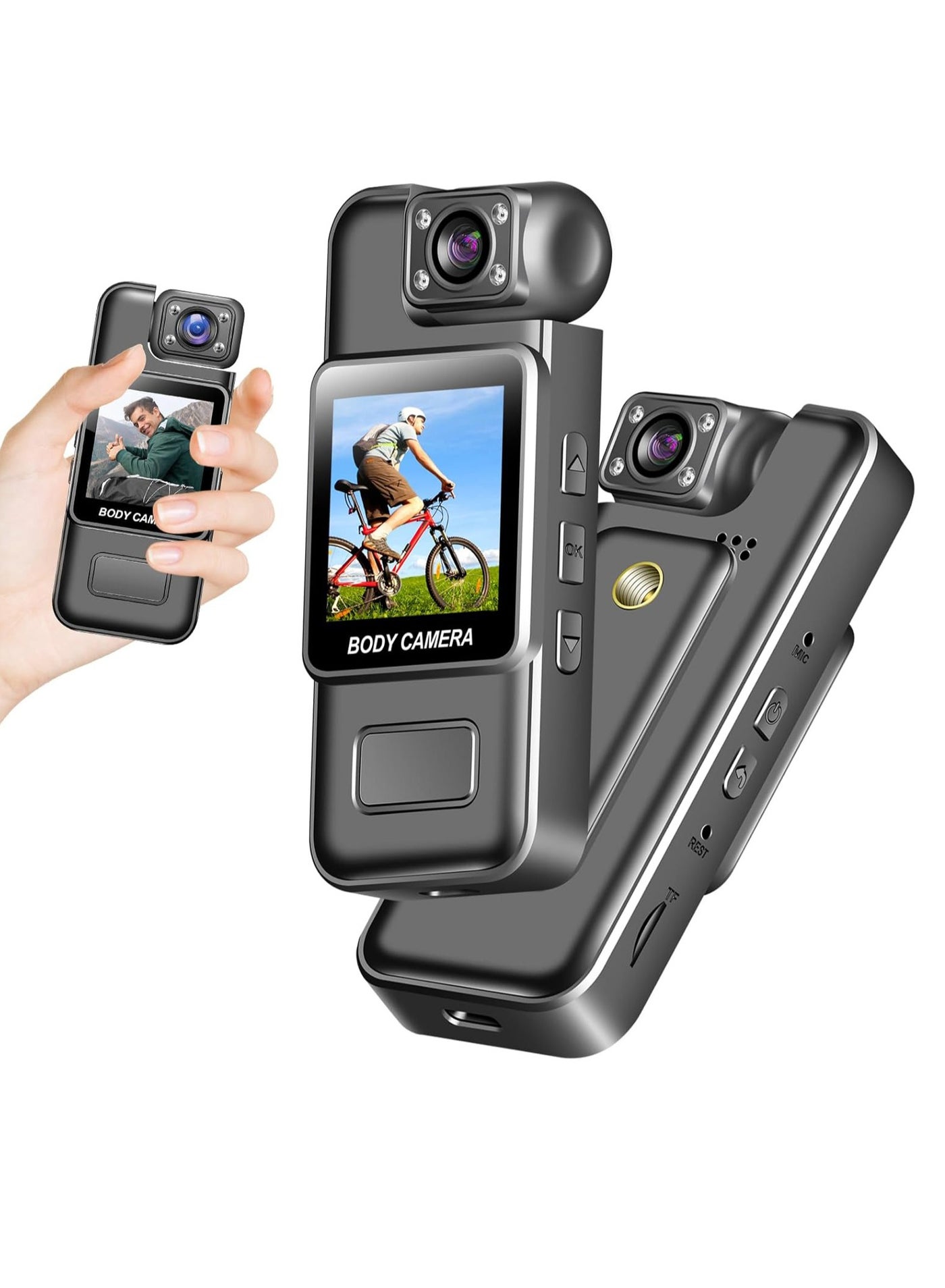 Compare Compact 2K Wearable Video Camera – Portable HD Camera with Motion Detection, Night Vision, Loop Recording & USB File Transfer – Ideal for Travel, Work, and Personal Use at KSA Price