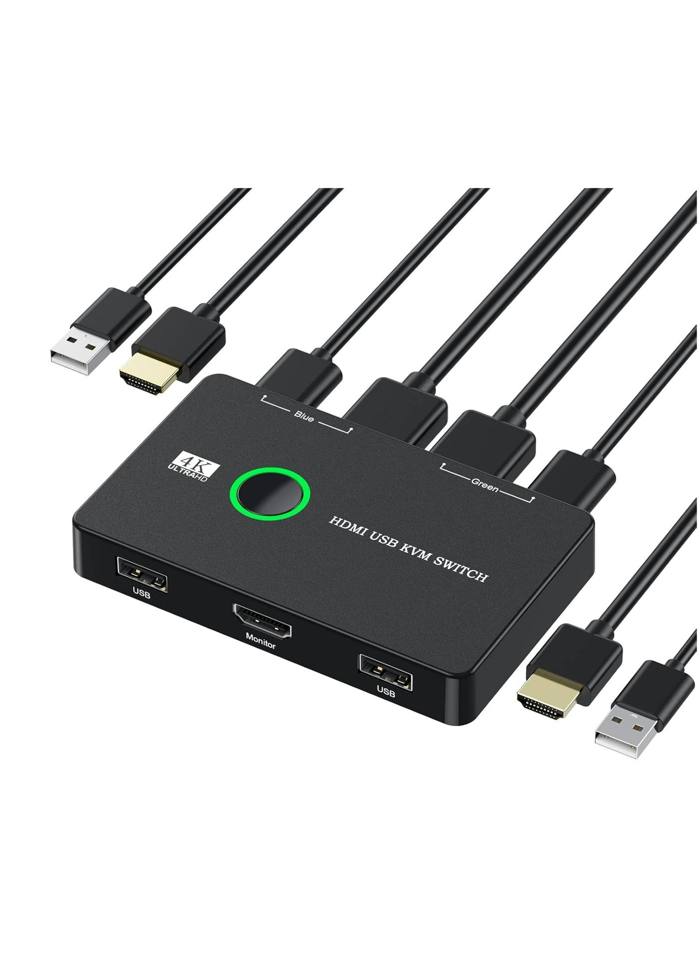 Compare Joyelink KVM Switch, HDMI,USB KVM Switch for 2 Computers Sharing One HD Monitor and Keyboard Mouse, Support 4K@60Hz,2 HDMI Cables and 2 USB Cables,1 USB C Charge Cable Included at KSA Price