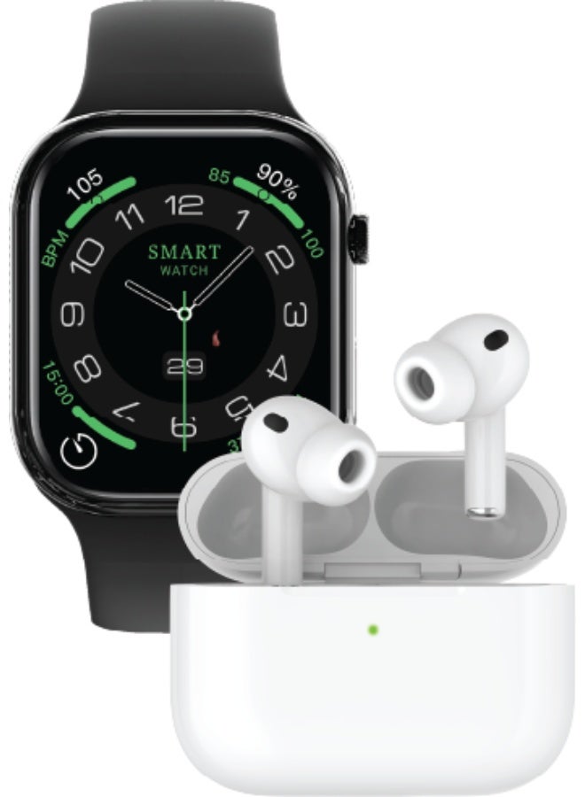 Compare 2 in 1 Earbuds & Smart Watch, Earbuds with 20 Hours Working Time, Touch Control, Smart Watch, 2.01inch Display, Built in Microphone, 10 Days Standby Time, Built In Games, Wireless Charging, 3D Interface, Full Health Trackin at KSA Price