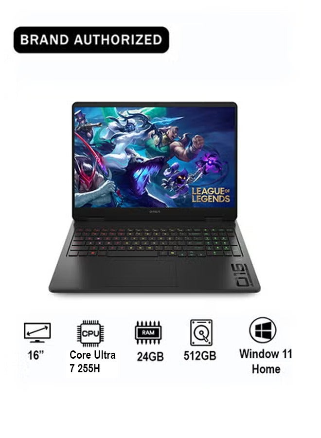 Compare OMEN Gaming Laptop 16am0035ne Intel Core Ultra 7 255H  24GB RAM  512GB SSD  NVIDIA GeForce RTX 5050 8GB  16 2K Display,Black,CK7F5EA Shadow black, black chrome at KSA Price