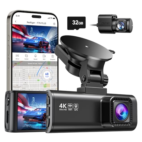 Compare REDTIGER Dash Cam Front Rear, 4K2.5K Full HD Dash Camera for Cars, Included 32GB Card, Builtin WiFi GPS, 3.16” IPS Screen, Night Vision, 170°Wide Angle, WDR, 24H Parking ModeF7NP at KSA Price