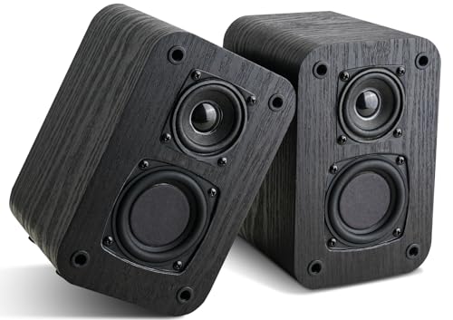 Compare RIOWOIS Passive Bookshelf Speakers for Home Theater Surround Sound Home Desktop Stereo Speakers with Crisper Sound and Classic Wood Grain for Record PlayerComputerTV Wall Mountable One Pair at KSA Price