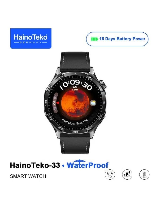 Compare Waterproof Smart Watch for Men with AMOLED Display, Bluetooth Calling, 15 Days Battery Life, 3 Pair Straps, Fitness Tracker, Heart Rate Monitor, Sleep Tracking, Durable Design, Compatible with iOS & Android at KSA Price