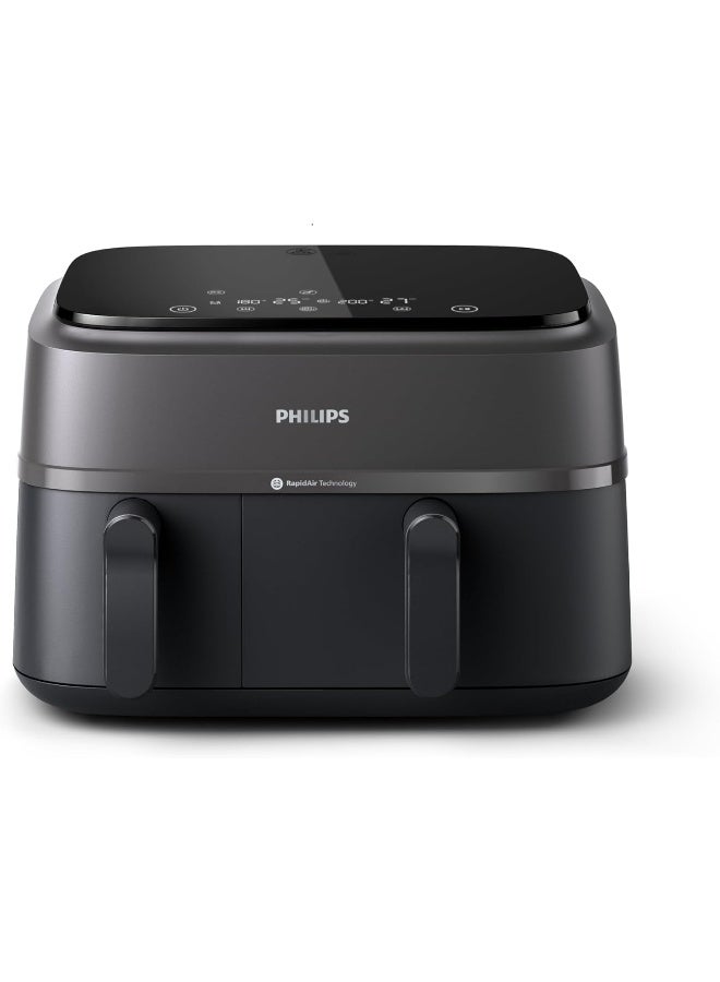 Compare Dual Basket AirFryer XXL  2 Basket Drawers, 8 Preset Functions, Touchscreen, 9 L 2750 W NA35000 Black at KSA Price