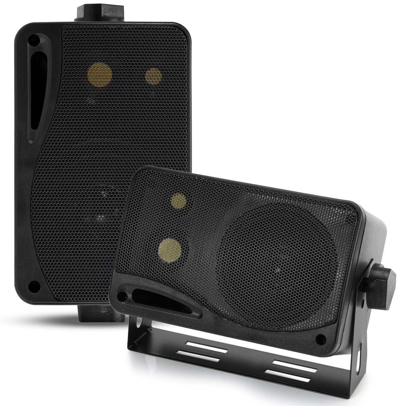 Compare Pyramid 3Way Indoor Outdoor Speaker System  3.5 Inch 200W Pair of Mini Box Ceiling Wall Mount Speakers w1 Tweeter, 3.25 Woofer, 1.75” Midrange  Home Theater Entertainment, PA System  2022SX at KSA Price