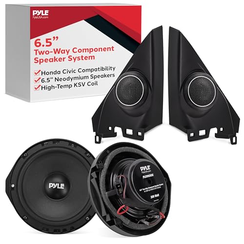 Compare Pyle 2 Way Component Stereo Speaker System for 2006 and Up Honda Civic Vehicles, 300 Watt, 4 Ohm Impedance Two Way Audio Kit, 6.5” Woofers, 1” Tweeters, Butyl Rubber Surrounds, KSV Voice Coils at KSA Price