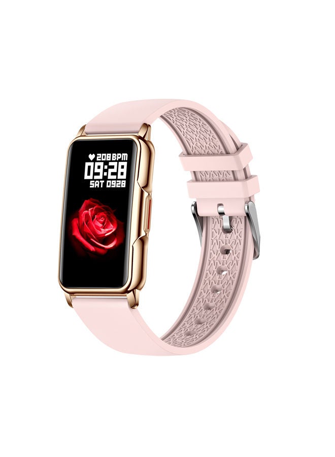 Compare H80 1.47 inch Golden Smart Watch MultiSport Mode Fitness Bracelet IP67 Waterproof Health Watch Sleep Monitoring With Pink Gold Silicone Strap at KSA Price