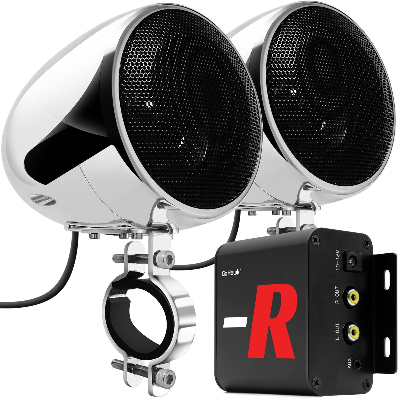GoHawk Motorcycle Speakers Bluetooth Waterproof Radio…