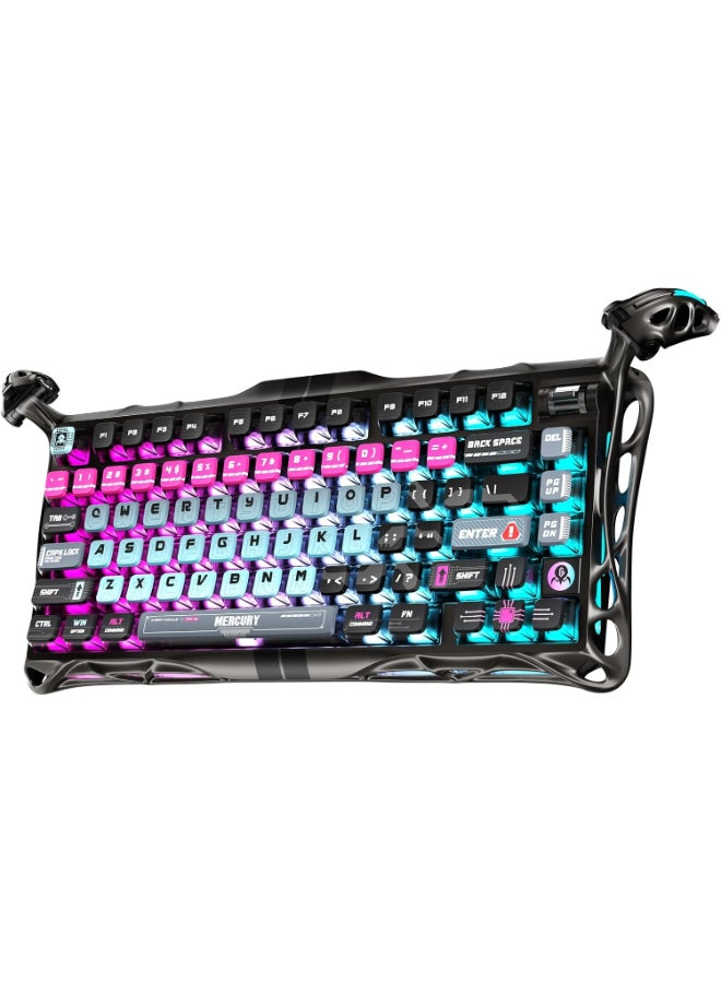 Compare Mercury V75 Pro 75% Wired Mechanical Gaming Keyboard, HallEffect Magnetic Gateron Jade Switches, HotSwappable, 8000Hz Polling, Adjustable Trigger Depth, DualZone RGB Lighting, SemiAluminum Frame | Cyberpunk Edition at KSA Price