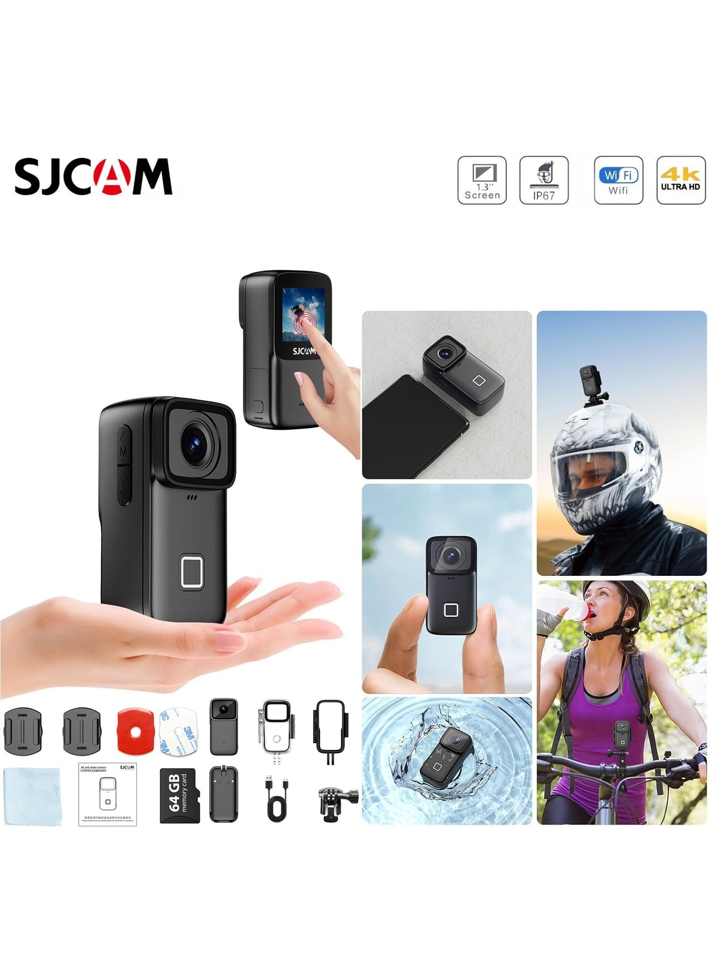 SJCAM Upgraded C200Pro Mini Waterproof Action Camera,…