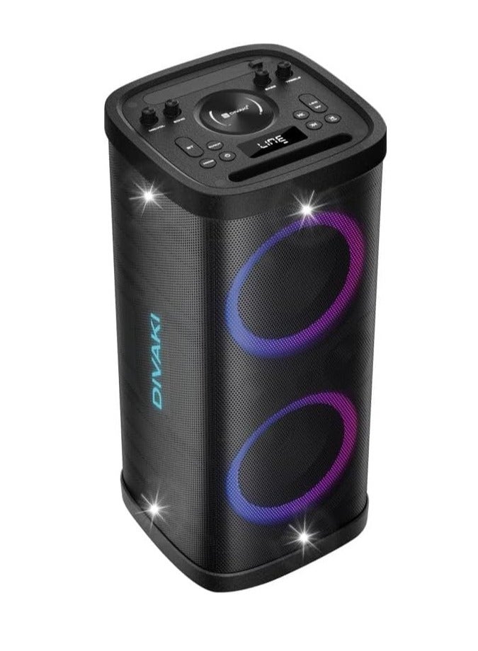 Compare DIVAKI Extra Bass Portable Speaker 800W, 2 Wireless Microphone Built In Reachargable Battery,Bluetooth DTR800B at KSA Price