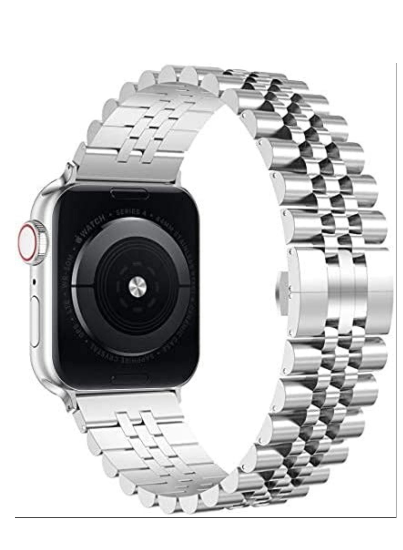 Compare Compatible with Apple Watch Band 41mm 40mm 38mm, Stainless Steel Heavy Band with Butterfly Folding Clasp Link Bracelet for iWatch Series876 SE Series 543Men women,Silver at KSA Price