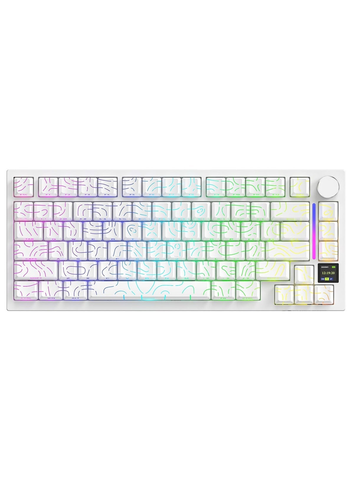 Compare X820ULTRA Wireless Gaming Mechanical Keyboard with TFT Smart Display&Knob,Side Printed PBT,Gasket Mounted 75% TKL Keyboard,BT5.02.4GHzUSBC,RGB Black Warrior at KSA Price