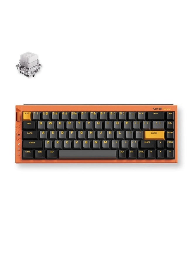Compare Ace 68 Turbo 65% Hall Effect Gaming Keyboard – Full Aluminum CNC Body, 16kHz Polling Rate, Mount Tai Magnetic Switch GT, Adjustable 0.001–3.4mm Actuation, Rapid Trigger & SOCD, HotSwap, RGB Backlit, USBC Wired, Galaxy Orange | MCAce68Turbo9 at KSA Price