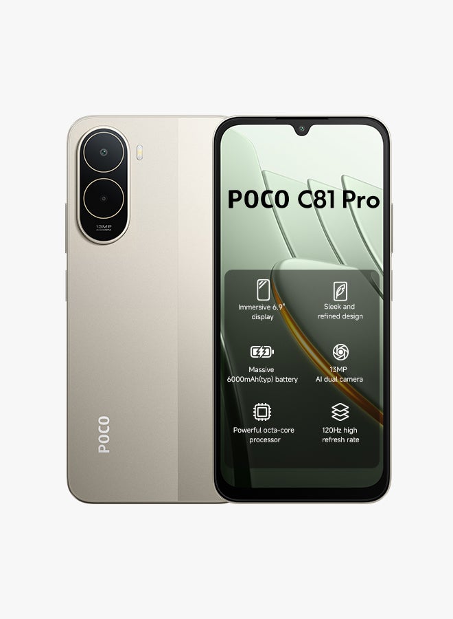 POCO C81 Pro Dual SIM 4G Gold 4GB RAM…