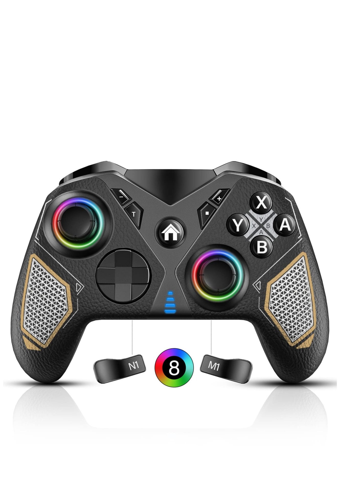 Compare Switch Controller, Switch Pro Controller for Nintendo SwitchLiteOLED, Wireless Switch Gamepad Controllers with LED Light, Windows PC iOS Android for MultiPlatform RGB Controller at KSA Price