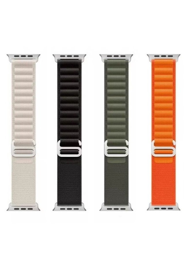 Compare 4 in a Bundle  Alpine Loop Watch Band Strap for Apple Watch Ultra 49mm45mm44mm42mm Green, Starlight, Orange, Black at KSA Price