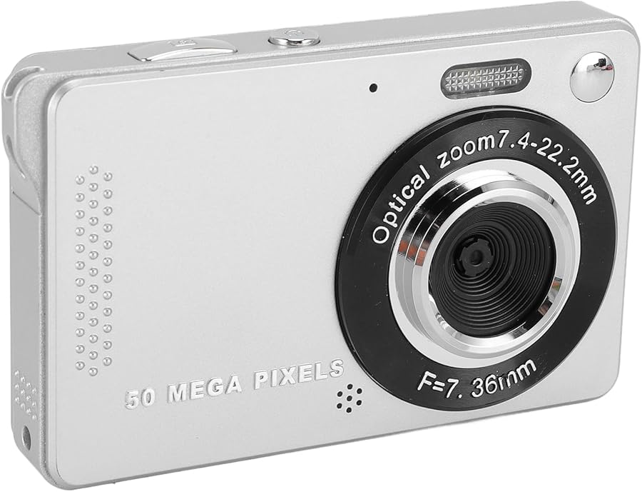 Silver Digital Camera 50MP 1080P HD Video Autofocus…