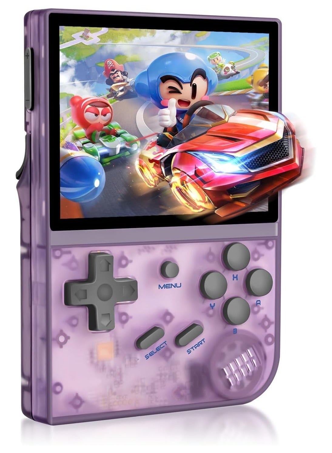 Compare Anbernic RG35XX Handheld Game Console Retro Games Consoles with 3.5 Inch IPS Screen 64G TF Card 5474 Classic Games 2100mAh Battery Support Linux, HDMI and TV Output Purple at KSA Price