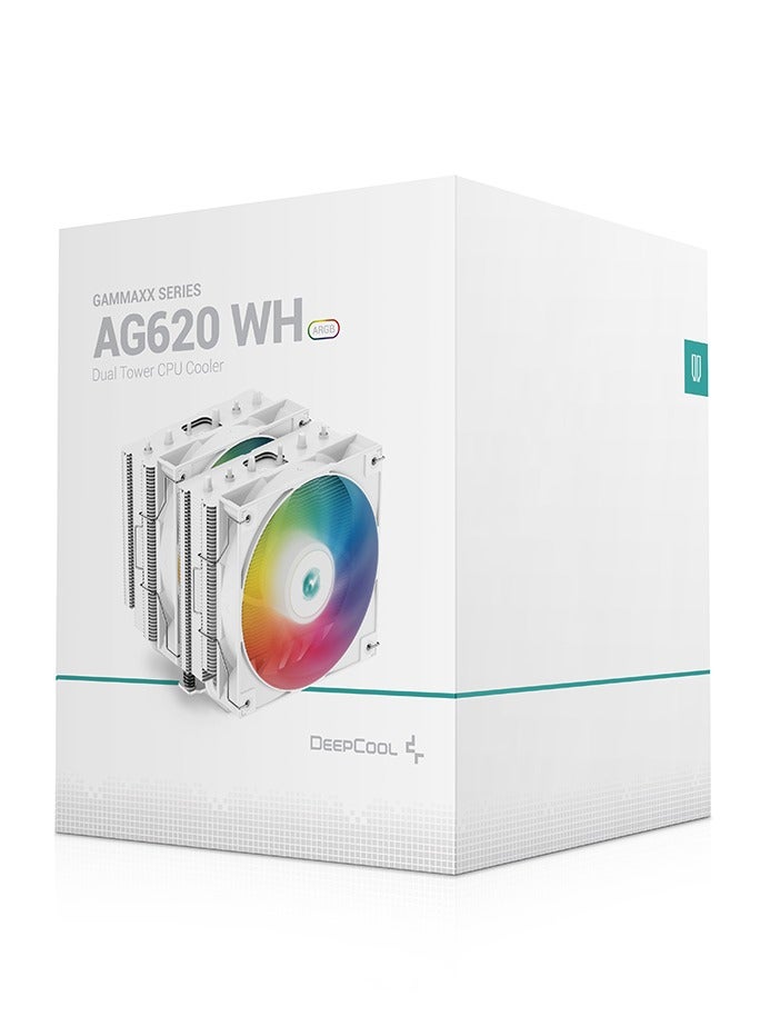 Compare AG620 ARGB DualTower 120mm CPU Cooler, 260W Cooling Power, 3001850 RPM High Efficiency Fans, 67.88 CFM Airflow, Intel LGA20662011v32011AM5AM4 , White | RAG620WHANMNG2 at KSA Price