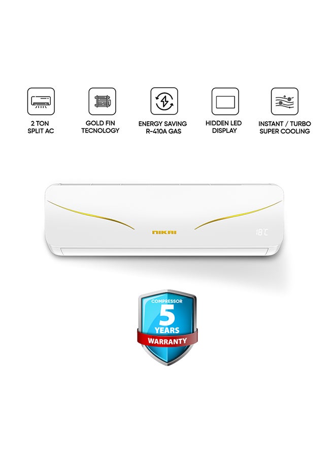 Compare 2 Ton Rotary Split AC, Energy Efficient Cooling Air Conditioner with T3 Tropical Rotary Compressor, R410 Gas, 4 Way Swing, 24000 BTU AC, Gold Fin technology, Auto Restart, Best for Home & Office use NSAC24131N25IN24A White at KSA Price