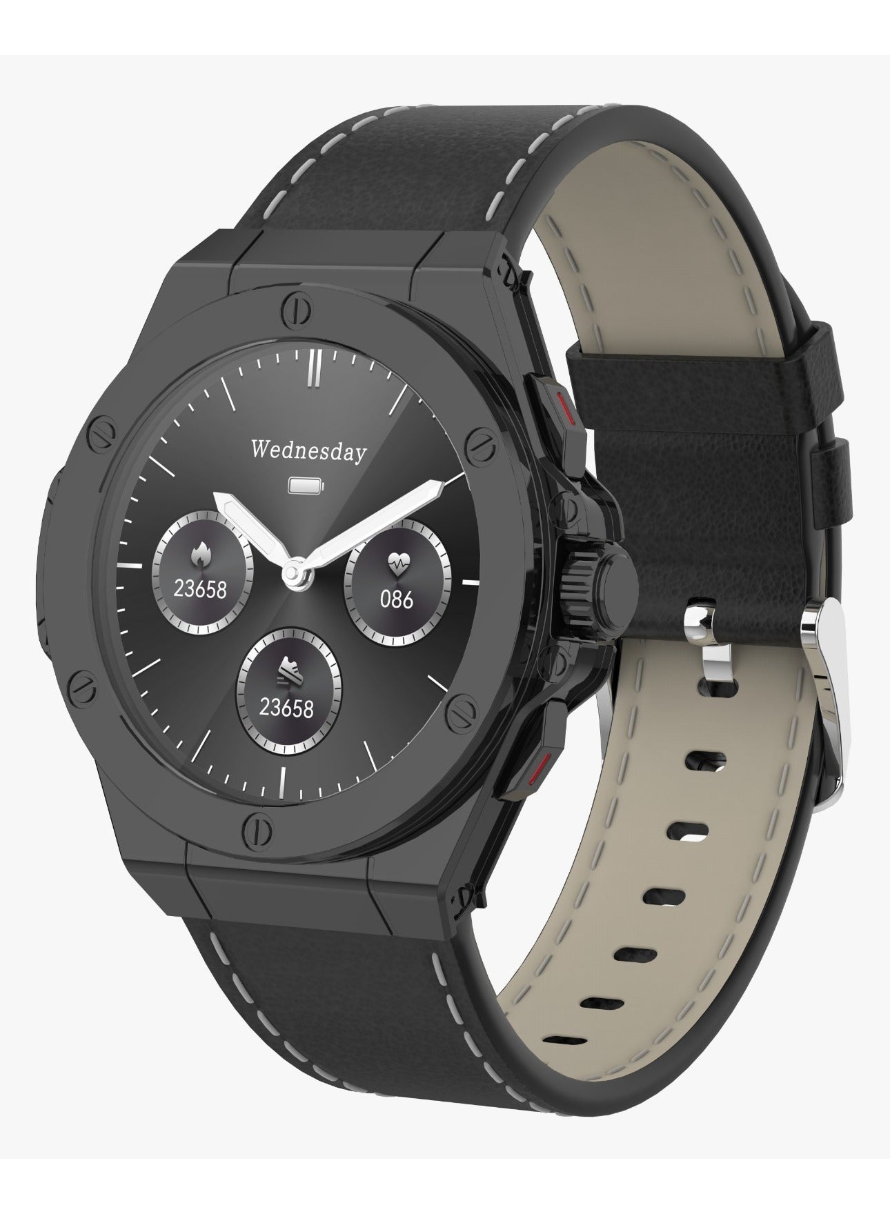 Compare Oak Automatique Hybrid Smartwatch with Amoled  Display 1.19 Smart Watch  Water Resistant  Health Monitoring  Extra Leather Strap  Activity Tracker  Bluetooth Calling Black at KSA Price