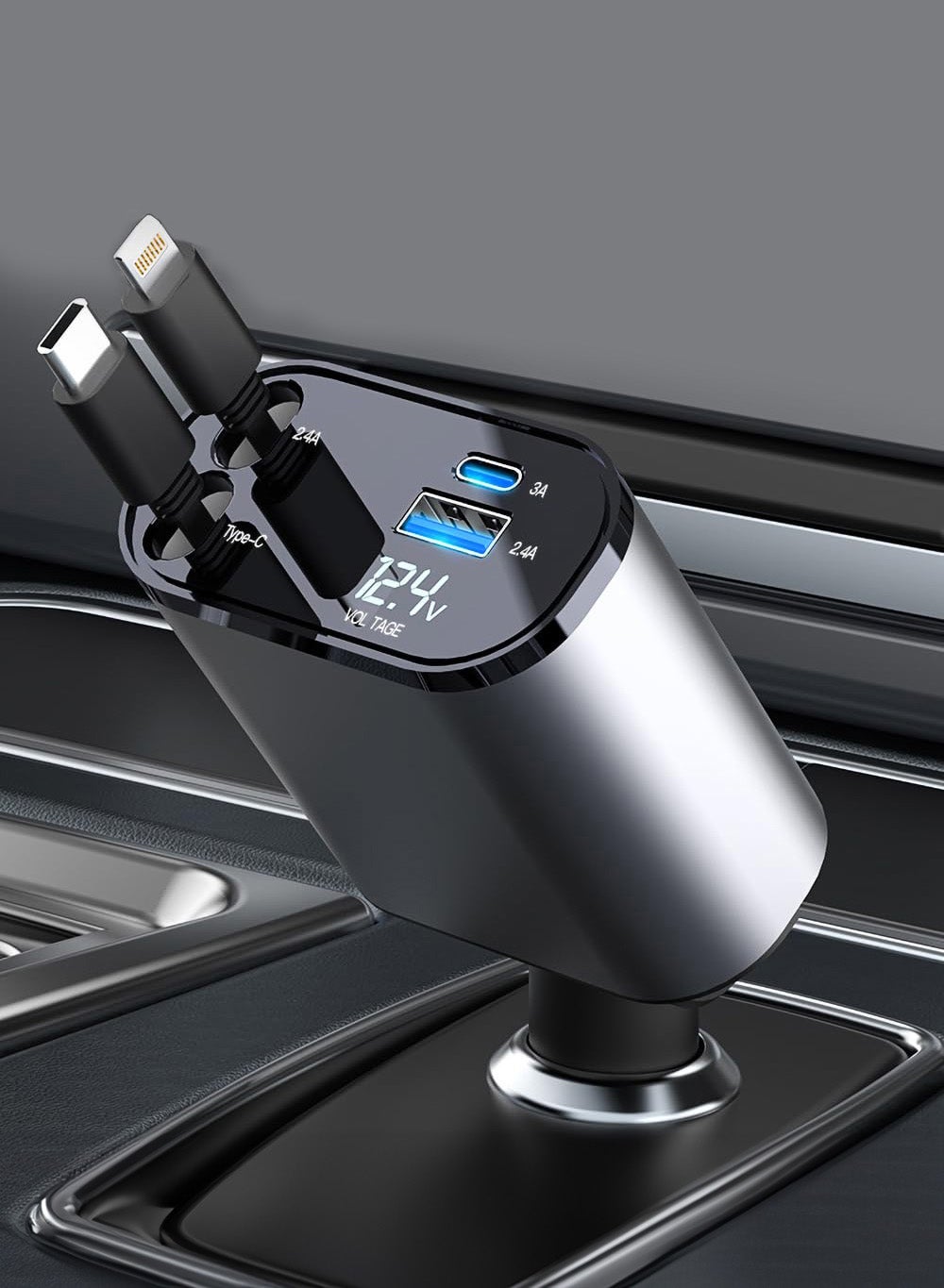 Compare 1224V 120W Fast Car Charger with Retractable Charging Cable Fast Car Power Adapter PD20W for iPhone Type C 40W Car Bluetooth USB Charger Plug with iPhone,Samsung,Galaxy,Huawei,Xiaomi at KSA Price