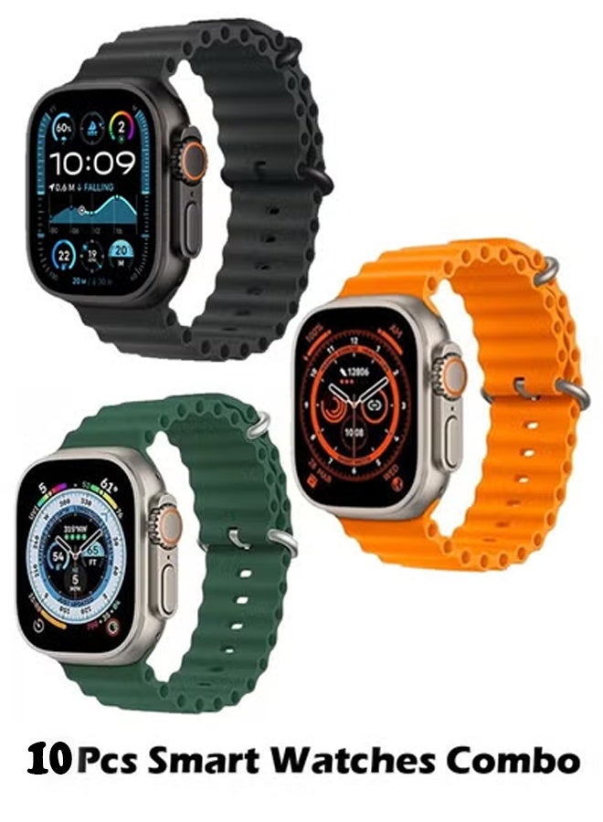 Compare T900 Ultra Smart Watch Combo Set, 10 units Full Display smart watch Assorted Color at KSA Price