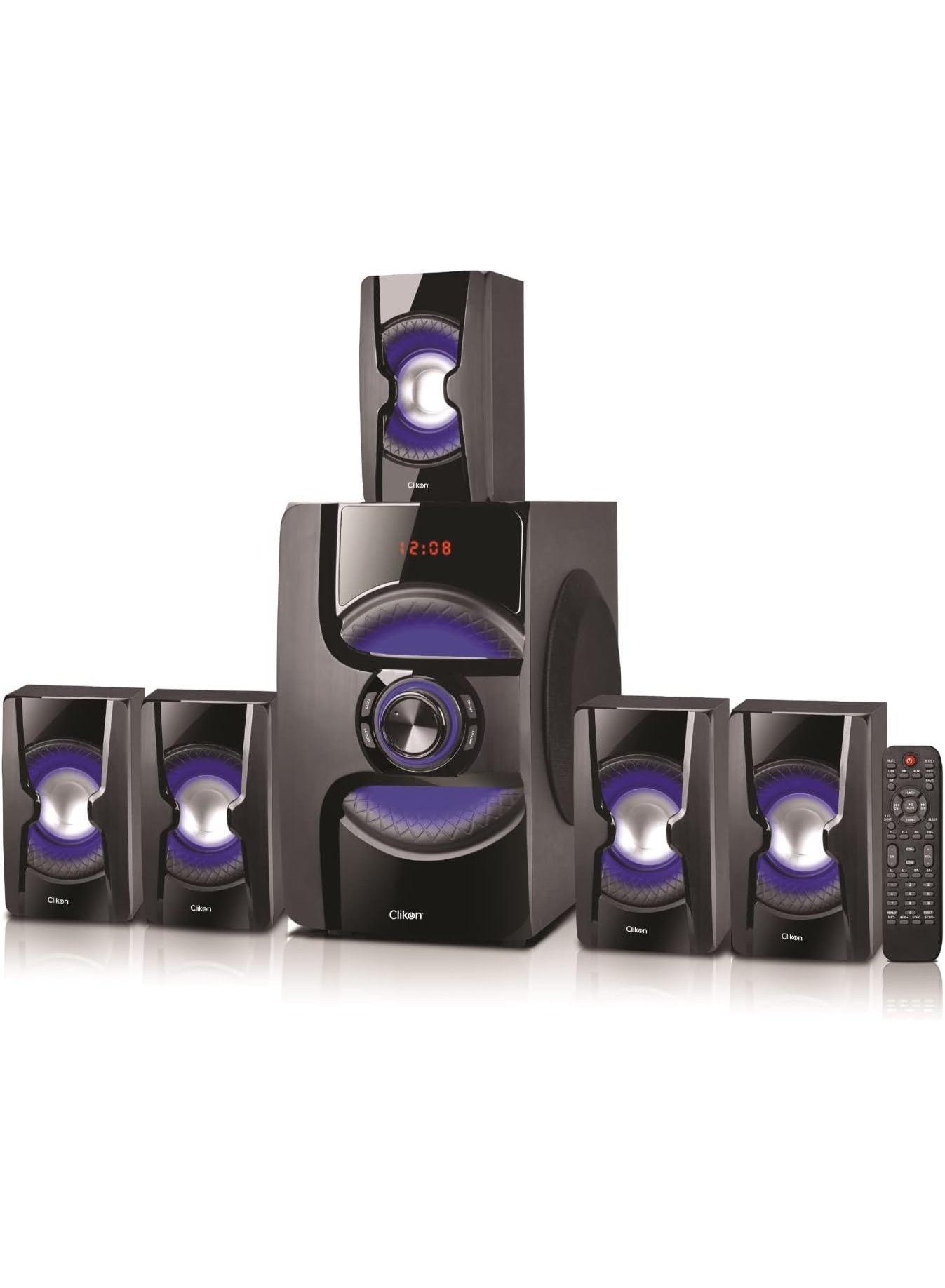 Compare Clikon Bluetooth Connectivity 5.1 Multifunction Speaker with Karaoke Function, Builtin FMRadio, USBSD Card Slot with Card Reader, 140Watt, 2 Years Warranty, Black – CK844 at KSA Price