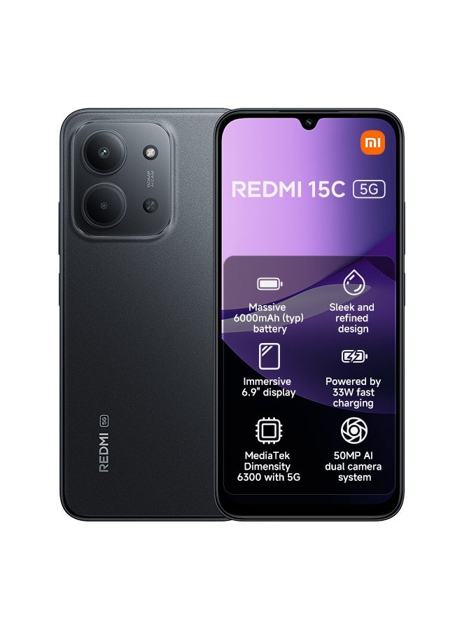 Redmi 15C Dual SIM Midnight Black 4GB RAM…