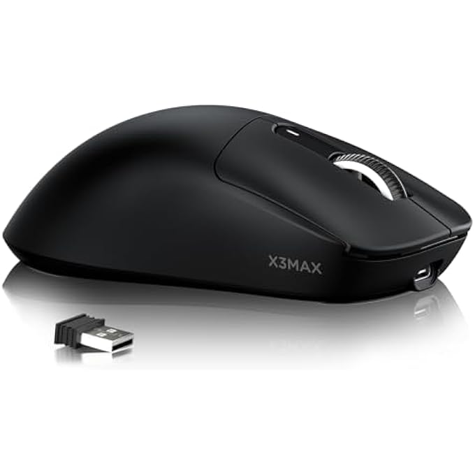 Compare X ATTACK SHARK X3MAX WIRELESS GAMING MOUSE,PIXART PAW3950 42000 DPI,49G ULTRALIGHT TRIMODEBT5.42.4GHZWIRED, 1K POLLING RATE PROGRAMMABLE COMPUTER MICE FOR PCMACWIN  BLACK at KSA Price