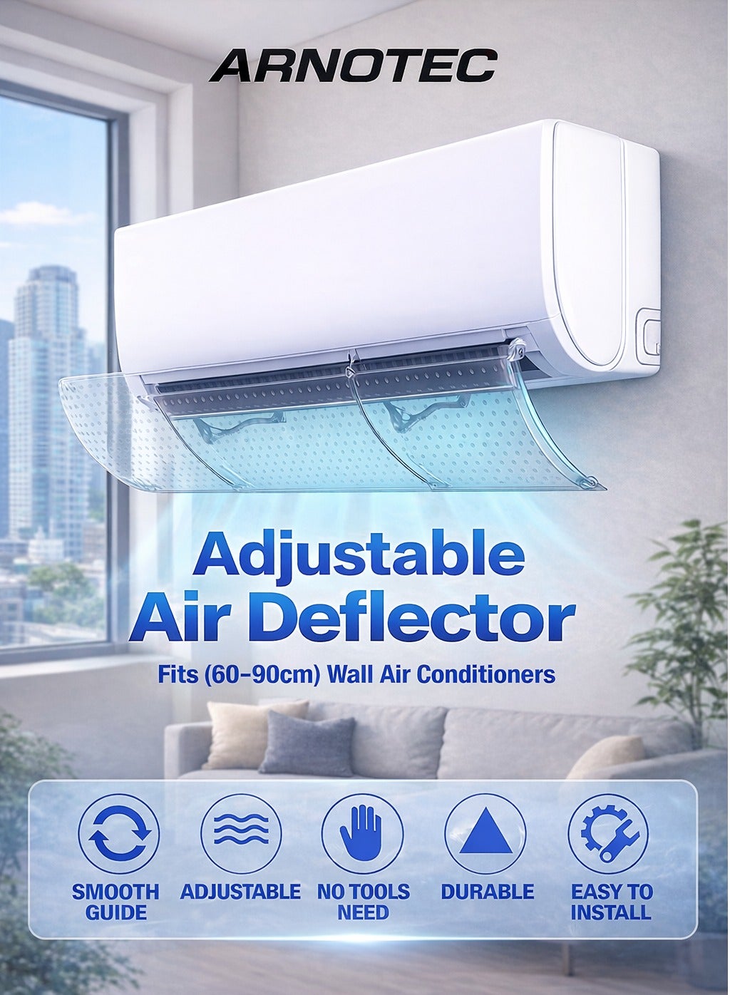 Compare Air Conditioner Wind Deflector – Adjustable NoDrill Transparent AC Cover 60–90 cm at KSA Price