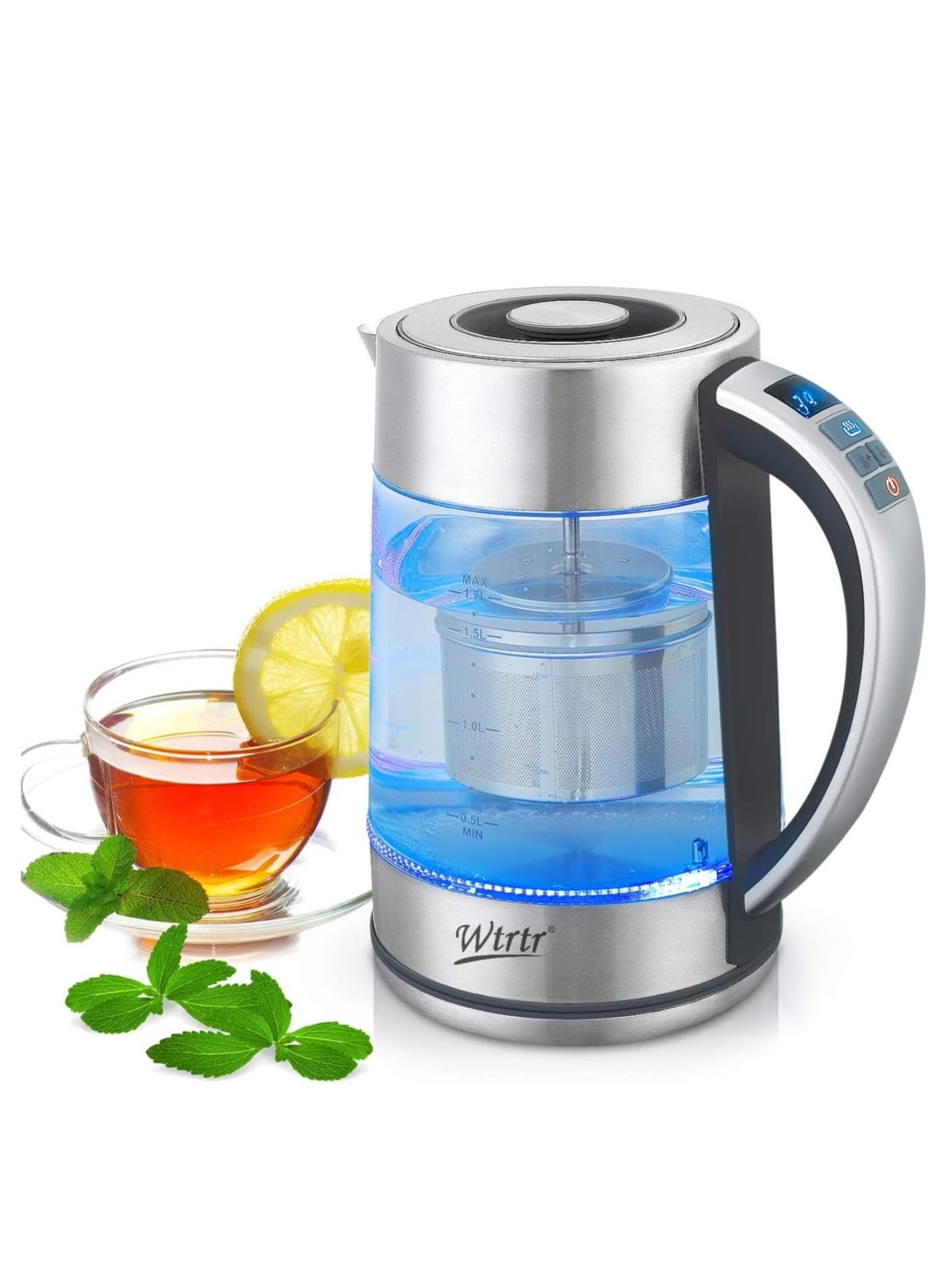 Compare 1.7L 2 in1 Glass Electric Kettle for Tea and Coffee at KSA Price