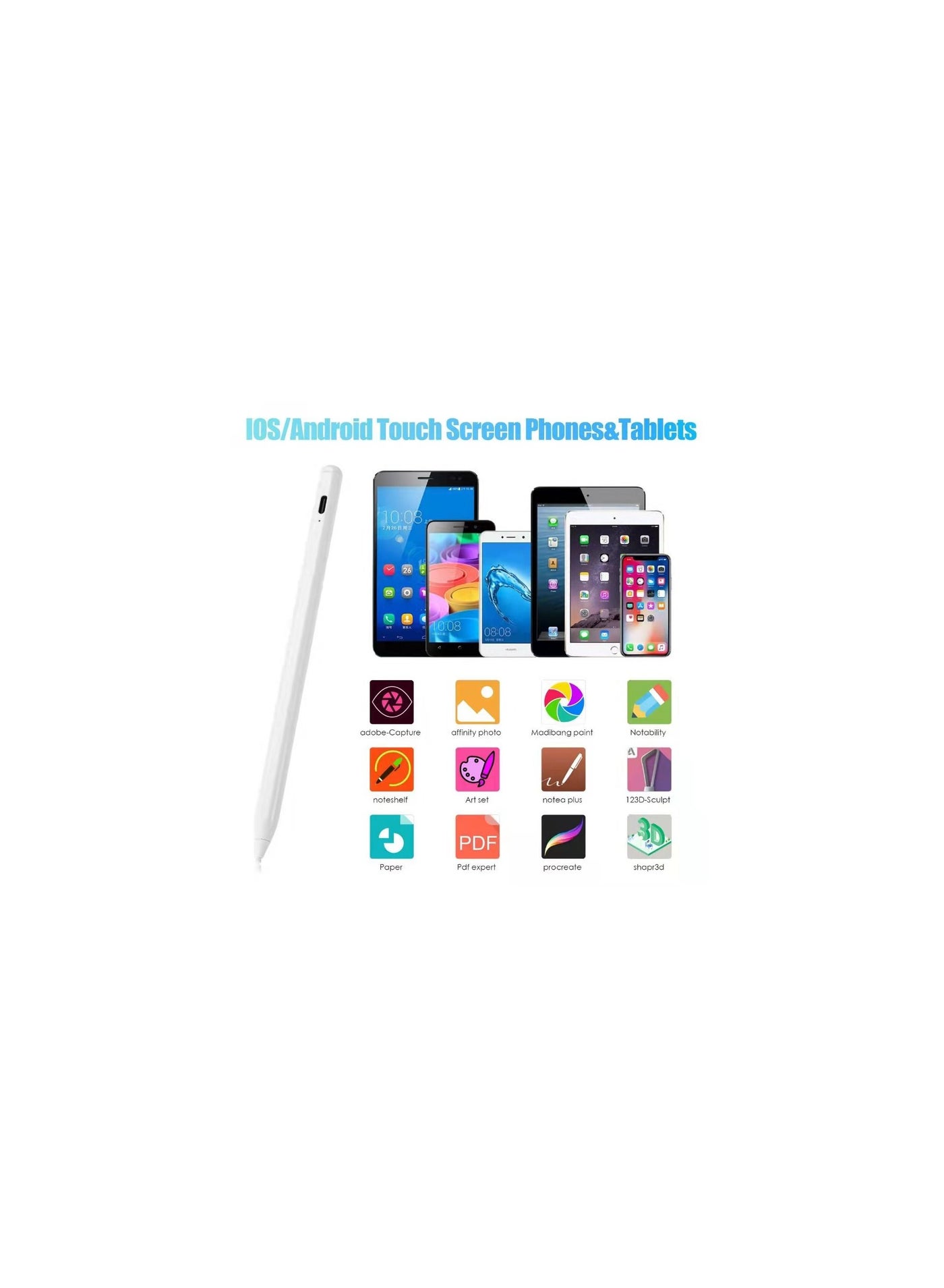Compare Active Stylus Pen White Compatible with Android, IOS, Windows. at KSA Price
