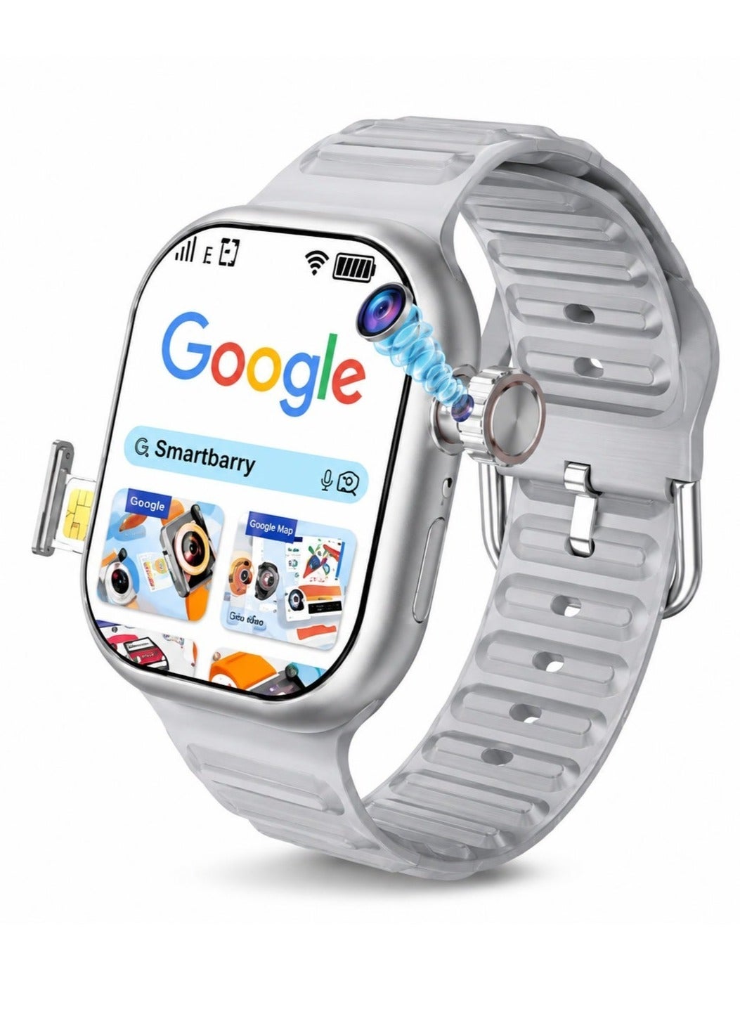 Compare C95 5G Smartwatch 2.2 Inch HD Full Touch Display, 360° Rotating Camera, SIM Card Support, GPS Tracking, 800mAh Battery, WiFi & Bluetooth, Dual Watch Straps Digital Wrist Watch at KSA Price