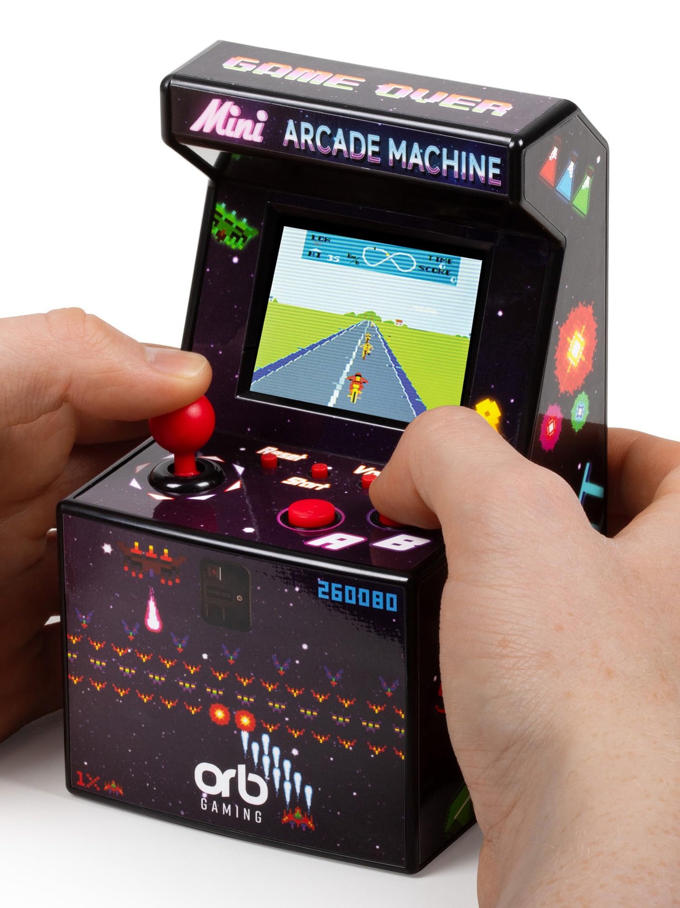 Compare Thumbs Up UK Mini Arcade Machine with 240 PreInstalled Games, Purple at KSA Price