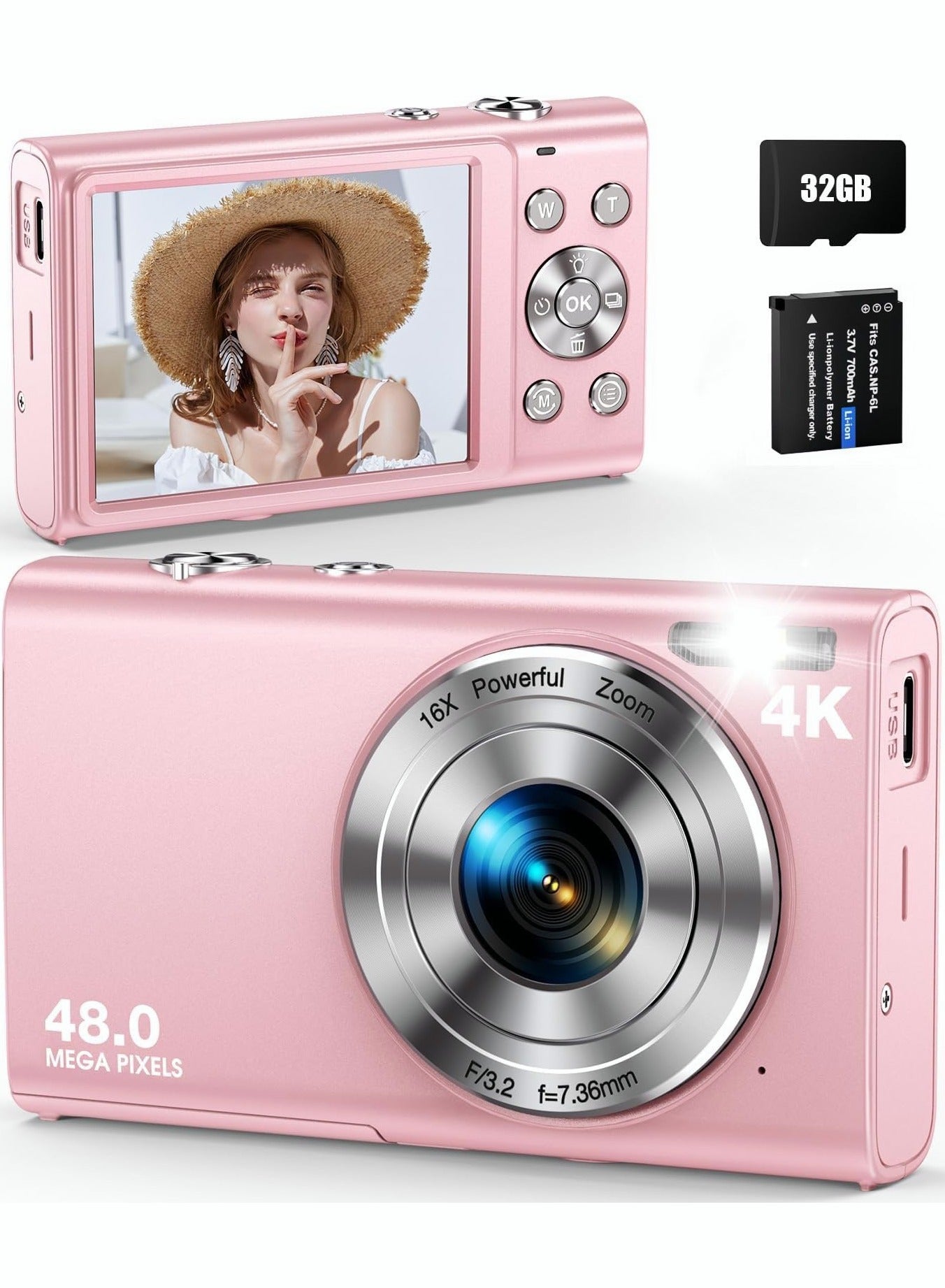 Digital Camera, Autofocus UHD 4K Vlogging Camera…