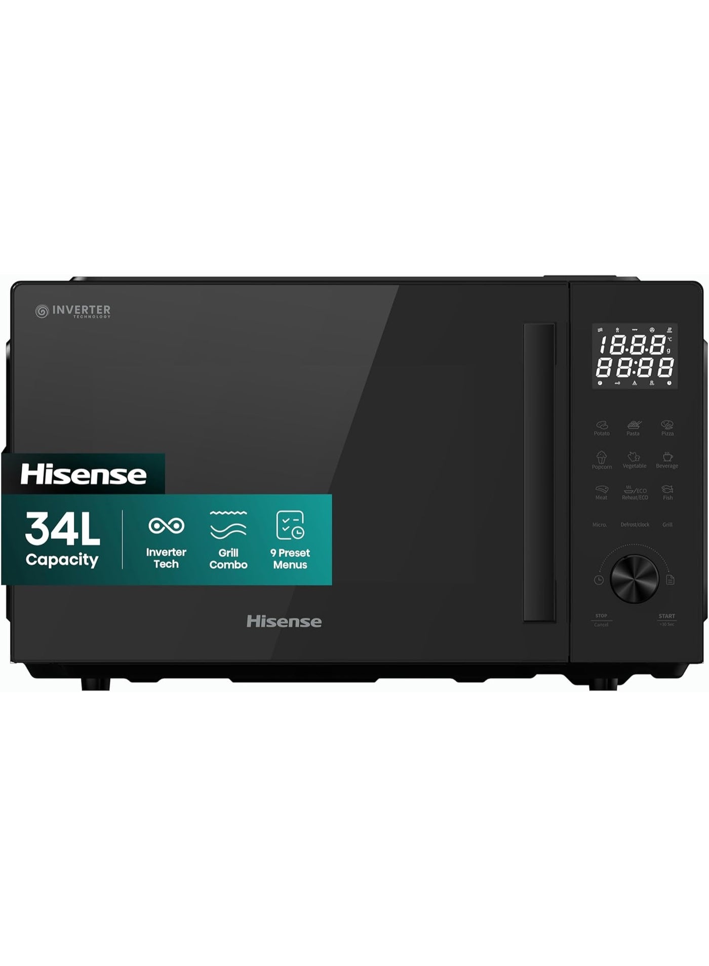 Compare Hisense 34 Liters, Large Microwave Oven and Grill Combo, 1000W, 10 Power Levels, 9 Preset Menus, Anti Bacteria, Ceramic Interiors, Touch Control, H34MOBS10HG 34 L 1200 W H34MOBS10HG black at KSA Price