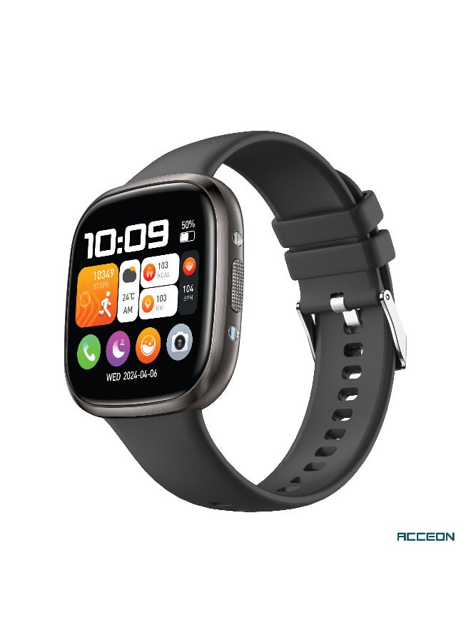 Compare AcceOn Aether X ACCSWM1 Smart Watch – 1.72 HD Display, Bluetooth Calling, IP68 Waterproof, Sports & Health Tracking, Long Standby – Includes Extra Metal Strap – Black at KSA Price