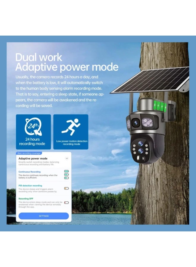 Compare 2 Pcs 8MP Dual Lens Outdoor CCTV Cameras – 360° Wireless Security Cameras with 4G SIM Connectivity, Solar Powered, FullColor Night Vision, PIR & AI Human Detection, TwoWay Audio, 64GB Memory, V380 Pro App Remote Control at KSA Price
