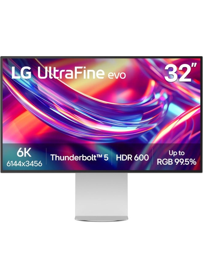 Compare 32 UltraFine 6K evo Monitor 32U990AS  Nano IPS Black, Thunderbolt 5, 2000:1 Contrast, VESA DisplayHDR 600, 98% DCIP3, 99.5�obe RGB, Pro Creator Display for Mac & PC, Silver Silver at KSA Price